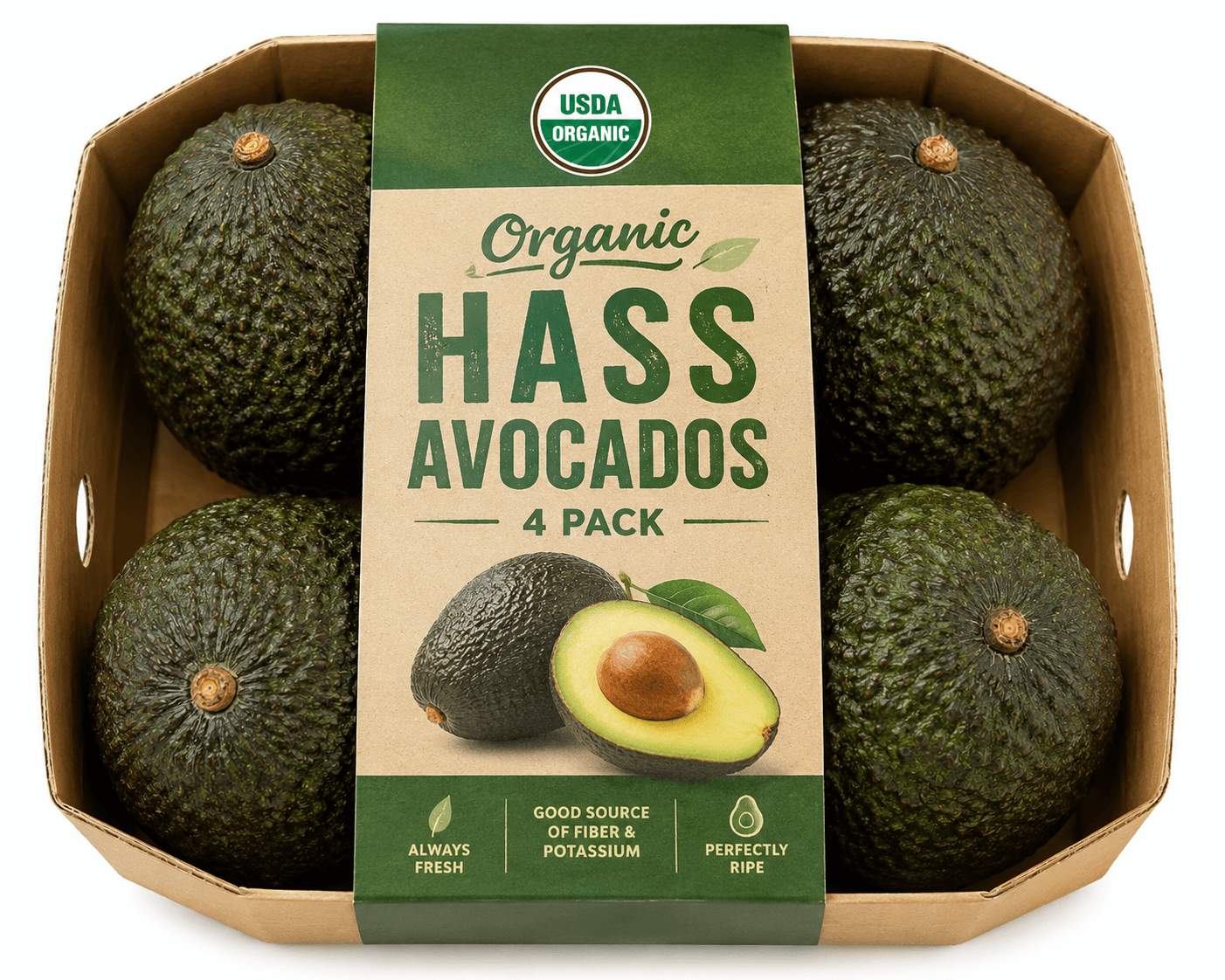 Organic Hass Avocados (4 pack)